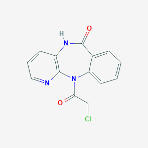 molecular formula C14H10ClN3O2 B042267 11-(Chloroacetyl)-5,11-dihydro-6H-pyrido[2,3-b][1,4]benzodiazepin-6-one CAS No. 28797-48-0