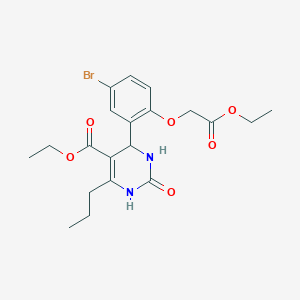 molecular formula C20H25BrN2O6 B4226733 ethyl 4-[5-bromo-2-(2-ethoxy-2-oxoethoxy)phenyl]-2-oxo-6-propyl-3,4-dihydro-1H-pyrimidine-5-carboxylate 