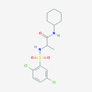 molecular formula C15H20Cl2N2O3S B4226897 N-cyclohexyl-2-[(2,5-dichlorophenyl)sulfonylamino]propanamide 