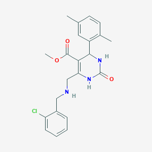molecular formula C22H24ClN3O3 B4226908 methyl 6-[[(2-chlorophenyl)methylamino]methyl]-4-(2,5-dimethylphenyl)-2-oxo-3,4-dihydro-1H-pyrimidine-5-carboxylate 