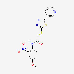 molecular formula C16H13N5O4S2 B4226963 N~1~-(4-METHOXY-2-NITROPHENYL)-2-{[5-(3-PYRIDYL)-1,3,4-THIADIAZOL-2-YL]SULFANYL}ACETAMIDE 