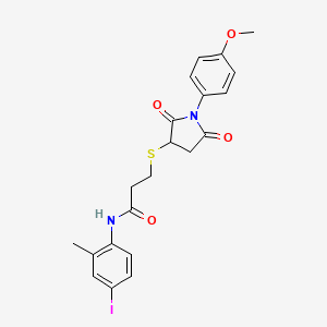 molecular formula C21H21IN2O4S B4227039 N-(4-iodo-2-methylphenyl)-3-[1-(4-methoxyphenyl)-2,5-dioxopyrrolidin-3-yl]sulfanylpropanamide 