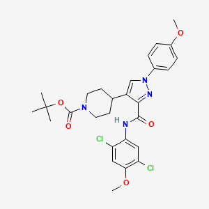 molecular formula C28H32Cl2N4O5 B4227220 Tert-butyl 4-[3-[(2,5-dichloro-4-methoxyphenyl)carbamoyl]-1-(4-methoxyphenyl)pyrazol-4-yl]piperidine-1-carboxylate 