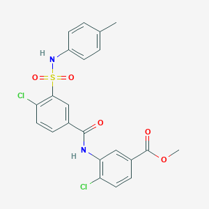 molecular formula C22H18Cl2N2O5S B4227322 Methyl 4-chloro-3-[[4-chloro-3-[(4-methylphenyl)sulfamoyl]benzoyl]amino]benzoate 
