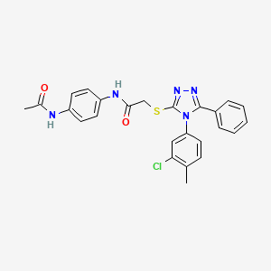 molecular formula C25H22ClN5O2S B4227329 N-[4-(acetylamino)phenyl]-2-{[4-(3-chloro-4-methylphenyl)-5-phenyl-4H-1,2,4-triazol-3-yl]sulfanyl}acetamide 