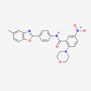 molecular formula C25H22N4O5 B4227403 N-[4-(5-methyl-1,3-benzoxazol-2-yl)phenyl]-2-(morpholin-4-yl)-5-nitrobenzamide 
