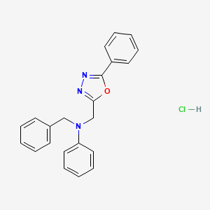 molecular formula C22H20ClN3O B4227412 N-benzyl-N-[(5-phenyl-1,3,4-oxadiazol-2-yl)methyl]aniline;hydrochloride 