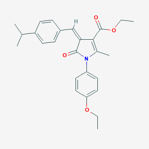 molecular formula C26H29NO4 B422743 ETHYL (4Z)-1-(4-ETHOXYPHENYL)-2-METHYL-5-OXO-4-{[4-(PROPAN-2-YL)PHENYL]METHYLIDENE}-4,5-DIHYDRO-1H-PYRROLE-3-CARBOXYLATE 