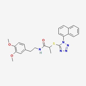 molecular formula C24H25N5O3S B4227477 N-[2-(3,4-dimethoxyphenyl)ethyl]-2-(1-naphthalen-1-yltetrazol-5-yl)sulfanylpropanamide 