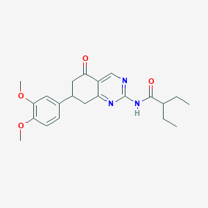 molecular formula C22H27N3O4 B4227557 N-[7-(3,4-dimethoxyphenyl)-5-oxo-5,6,7,8-tetrahydroquinazolin-2-yl]-2-ethylbutanamide 