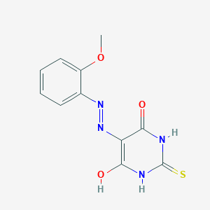 molecular formula C11H10N4O3S B422769 2-thioxodihydro-4,5,6(1H)-pyrimidinetrione 5-[(2-methoxyphenyl)hydrazone] 