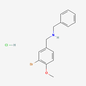 molecular formula C15H17BrClNO B4227772 N-[(3-bromo-4-methoxyphenyl)methyl]-1-phenylmethanamine;hydrochloride 