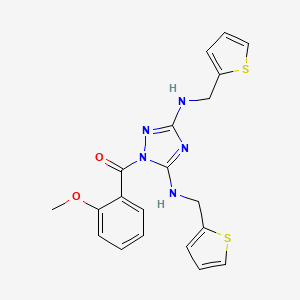 molecular formula C20H19N5O2S2 B4227871 {3,5-bis[(thiophen-2-ylmethyl)amino]-1H-1,2,4-triazol-1-yl}(2-methoxyphenyl)methanone 
