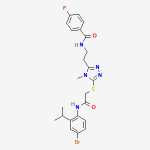 molecular formula C23H25BrFN5O2S B4227988 N-[2-[5-[2-(4-bromo-2-propan-2-ylanilino)-2-oxoethyl]sulfanyl-4-methyl-1,2,4-triazol-3-yl]ethyl]-4-fluorobenzamide 