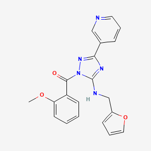molecular formula C20H17N5O3 B4228318 N-[(Furan-2-YL)methyl]-1-(2-methoxybenzoyl)-3-(pyridin-3-YL)-1H-1,2,4-triazol-5-amine 