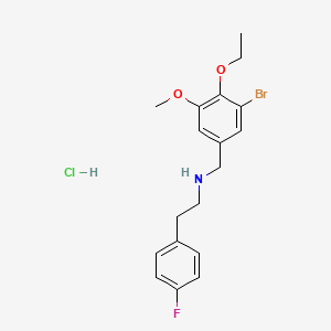molecular formula C18H22BrClFNO2 B4228336 N-[(3-bromo-4-ethoxy-5-methoxyphenyl)methyl]-2-(4-fluorophenyl)ethanamine;hydrochloride 
