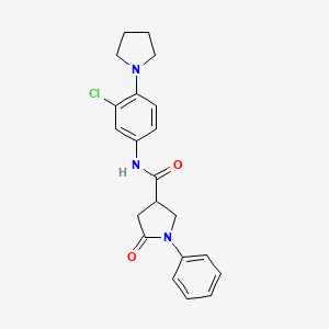 molecular formula C21H22ClN3O2 B4228347 N-[3-chloro-4-(pyrrolidin-1-yl)phenyl]-5-oxo-1-phenylpyrrolidine-3-carboxamide 