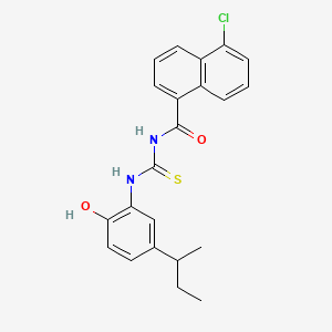 molecular formula C22H21ClN2O2S B4228359 N-{[5-(butan-2-yl)-2-hydroxyphenyl]carbamothioyl}-5-chloronaphthalene-1-carboxamide 