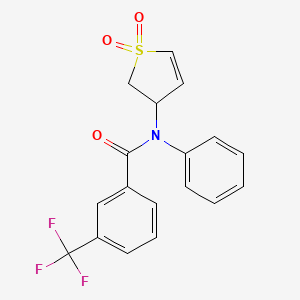 molecular formula C18H14F3NO3S B4228461 N-(1,1-Dioxido-2,3-dihydro-3-thiophenyl)-N-phenyl-3-(trifluoromethyl)benzamide 