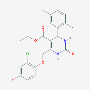 molecular formula C22H22ClFN2O4 B4228475 ethyl 6-[(2-chloro-4-fluorophenoxy)methyl]-4-(2,5-dimethylphenyl)-2-oxo-1,2,3,4-tetrahydropyrimidine-5-carboxylate 