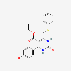 molecular formula C22H24N2O4S B4228518 ethyl 4-(4-methoxyphenyl)-6-[(4-methylphenyl)sulfanylmethyl]-2-oxo-3,4-dihydro-1H-pyrimidine-5-carboxylate 