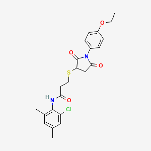 molecular formula C23H25ClN2O4S B4228634 N-(2-chloro-4,6-dimethylphenyl)-3-[1-(4-ethoxyphenyl)-2,5-dioxopyrrolidin-3-yl]sulfanylpropanamide 