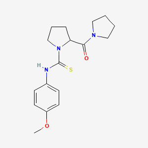 molecular formula C17H23N3O2S B4228697 N-(4-methoxyphenyl)-2-(pyrrolidine-1-carbonyl)pyrrolidine-1-carbothioamide 