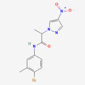 molecular formula C13H13BrN4O3 B4228809 N-(4-bromo-3-methylphenyl)-2-(4-nitropyrazol-1-yl)propanamide 