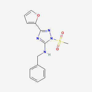 molecular formula C14H14N4O3S B4228841 N-benzyl-5-(furan-2-yl)-2-methylsulfonyl-1,2,4-triazol-3-amine 