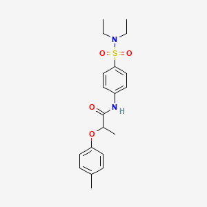 molecular formula C20H26N2O4S B4228901 N-[4-(diethylsulfamoyl)phenyl]-2-(4-methylphenoxy)propanamide 
