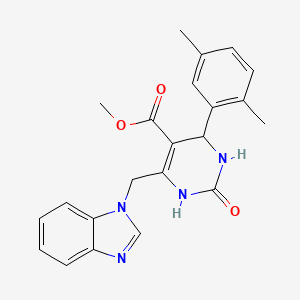 molecular formula C22H22N4O3 B4228975 METHYL 6-[(1H-1,3-BENZODIAZOL-1-YL)METHYL]-4-(2,5-DIMETHYLPHENYL)-2-OXO-1,2,3,4-TETRAHYDROPYRIMIDINE-5-CARBOXYLATE 
