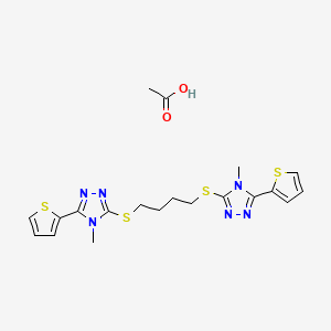 molecular formula C20H24N6O2S4 B4229102 Acetic acid;4-methyl-3-[4-[(4-methyl-5-thiophen-2-yl-1,2,4-triazol-3-yl)sulfanyl]butylsulfanyl]-5-thiophen-2-yl-1,2,4-triazole 