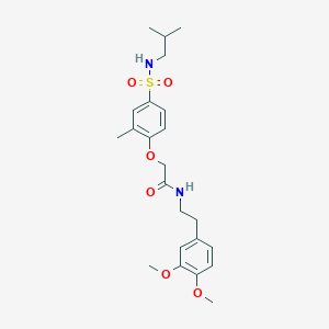 molecular formula C23H32N2O6S B4229110 N-[2-(3,4-dimethoxyphenyl)ethyl]-2-[2-methyl-4-(2-methylpropylsulfamoyl)phenoxy]acetamide 