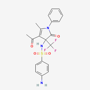 molecular formula C20H18F3N3O4S B4229286 N-[4-acetyl-5-methyl-2-oxo-1-phenyl-3-(trifluoromethyl)-2,3-dihydro-1H-pyrrol-3-yl]-4-aminobenzenesulfonamide 