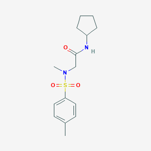 molecular formula C15H22N2O3S B422935 N-cyclopentyl-2-(N-methyl-4-methylbenzenesulfonamido)acetamide 