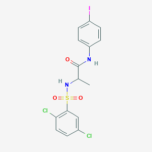 molecular formula C15H13Cl2IN2O3S B4229384 2-[(2,5-dichlorophenyl)sulfonylamino]-N-(4-iodophenyl)propanamide 