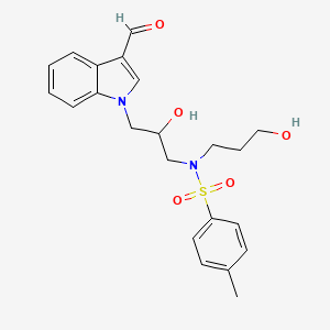 molecular formula C22H26N2O5S B4229422 N-[3-(3-formylindol-1-yl)-2-hydroxypropyl]-N-(3-hydroxypropyl)-4-methylbenzenesulfonamide 