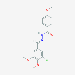 molecular formula C17H17ClN2O4 B422944 N'-(3-chloro-4,5-dimethoxybenzylidene)-4-methoxybenzohydrazide 