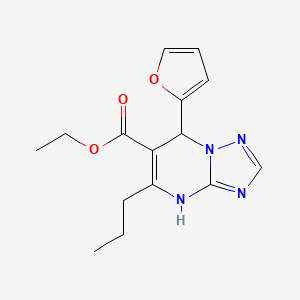 molecular formula C15H18N4O3 B4229465 Ethyl 7-(furan-2-yl)-5-propyl-4,7-dihydro[1,2,4]triazolo[1,5-a]pyrimidine-6-carboxylate 