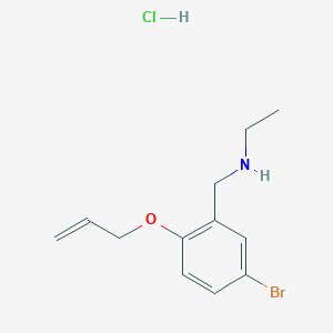 molecular formula C12H17BrClNO B4229501 N-[(5-bromo-2-prop-2-enoxyphenyl)methyl]ethanamine;hydrochloride 