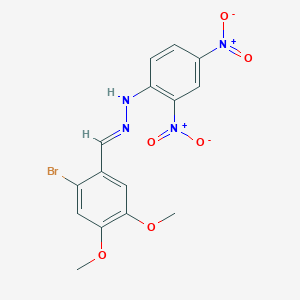 molecular formula C15H13BrN4O6 B422954 2-Bromo-4,5-dimethoxybenzaldehyde {2,4-bisnitrophenyl}hydrazone 
