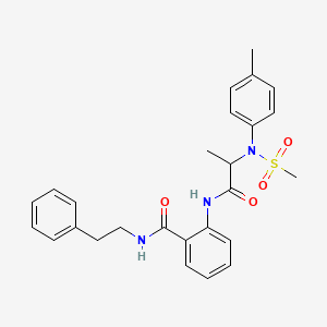 molecular formula C26H29N3O4S B4229549 2-[2-(4-methyl-N-methylsulfonylanilino)propanoylamino]-N-(2-phenylethyl)benzamide 