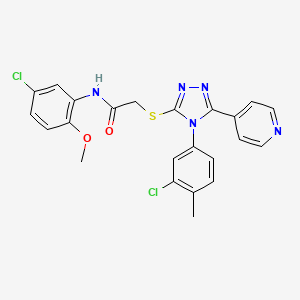 molecular formula C23H19Cl2N5O2S B4229567 N-(5-chloro-2-methoxyphenyl)-2-{[4-(3-chloro-4-methylphenyl)-5-(pyridin-4-yl)-4H-1,2,4-triazol-3-yl]sulfanyl}acetamide 