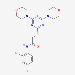 molecular formula C19H22BrClN6O3S B4229605 N-(4-bromo-2-chlorophenyl)-2-{[4,6-di(morpholin-4-yl)-1,3,5-triazin-2-yl]sulfanyl}acetamide 