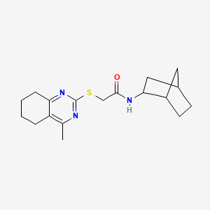 molecular formula C18H25N3OS B4229627 N-(2-bicyclo[2.2.1]heptanyl)-2-[(4-methyl-5,6,7,8-tetrahydroquinazolin-2-yl)sulfanyl]acetamide 