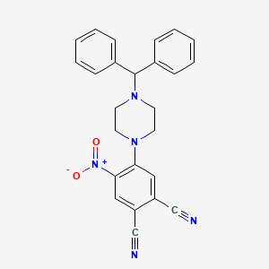 molecular formula C25H21N5O2 B4229807 4-[4-(diphenylmethyl)-1-piperazinyl]-5-nitrophthalonitrile 