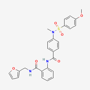 molecular formula C27H25N3O6S B4229820 N-(2-furylmethyl)-2-({4-[[(4-methoxyphenyl)sulfonyl](methyl)amino]benzoyl}amino)benzamide 