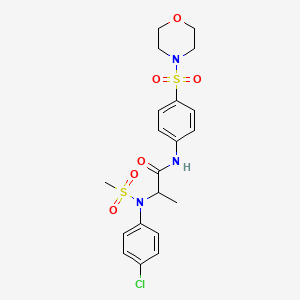 molecular formula C20H24ClN3O6S2 B4229831 N~2~-(4-chlorophenyl)-N~2~-(methylsulfonyl)-N~1~-[4-(4-morpholinylsulfonyl)phenyl]alaninamide 