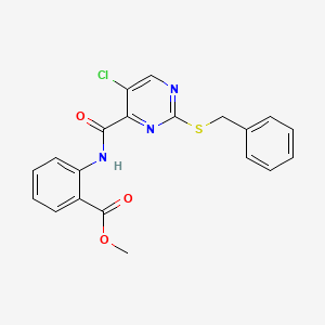 molecular formula C20H16ClN3O3S B4229889 Methyl 2-({[2-(benzylsulfanyl)-5-chloropyrimidin-4-yl]carbonyl}amino)benzoate 