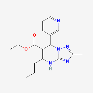 molecular formula C17H21N5O2 B4229910 Ethyl 2-methyl-5-propyl-7-(pyridin-3-yl)-3,7-dihydro[1,2,4]triazolo[1,5-a]pyrimidine-6-carboxylate 